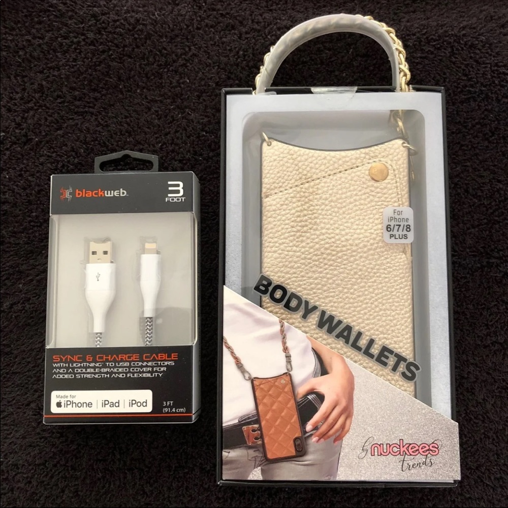 Nuckees Gold Vegan Leather Crossbody Wallet